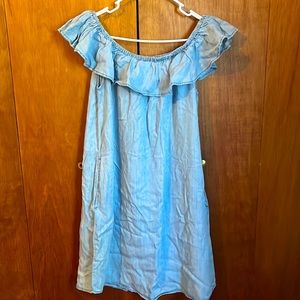 Blue Off-Shoulder Dress